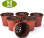 50 Pcs 6 Inch Plants Nursery Pots Reusable Plant Seeding Nursery Pot Waterproof Plastic Pots Seed Starting Pots