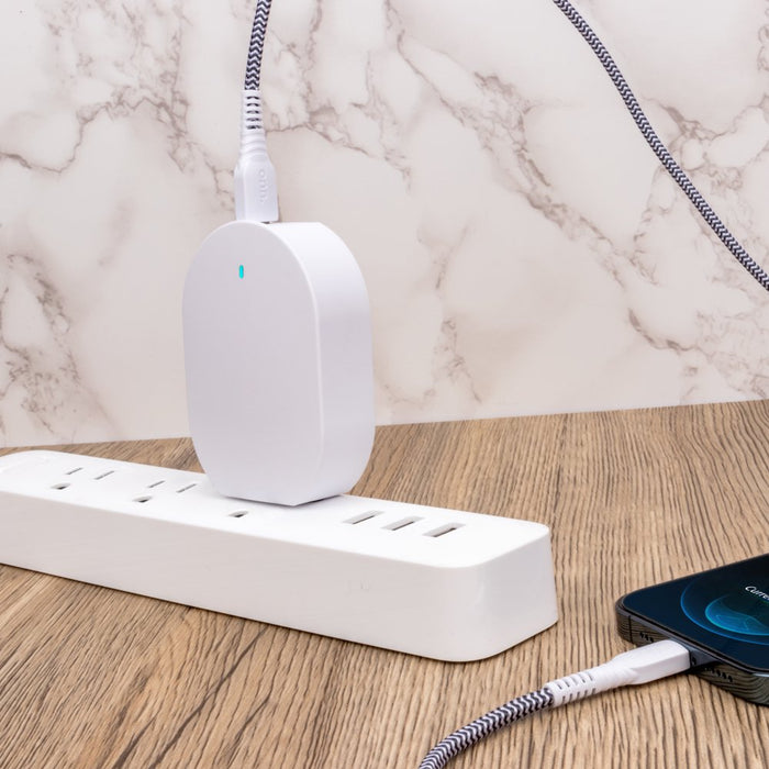 Onn. 32W Dual-Port Wall Charging Kit with USB-C Charging Cable, 20W USB-C Port Fast Charger with Power Delivery, 12W USB Port Standard Charges.