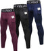 3 Pack Men'S Compression Pants Cool Dry Athletic Tights Sport Leggings with Pocket Baselayer for Running Football Yoga