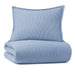 Yarn Dyed Washed Chambray Stripe Reversible Organic Cotton Comforter Set, Full/Queen, Blue, 3-Pieces