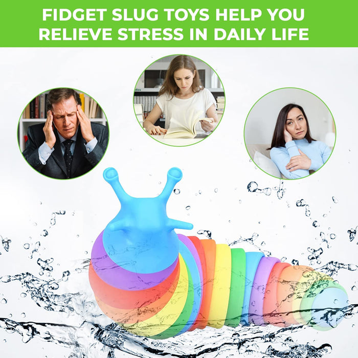 Push Pop Bubble Fidget Slug Sensory Toy - for Autism, Stress, Anxiety - Kids and Adults (Slug)