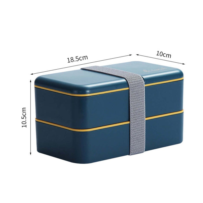 Bento Box 2-Layer Japanese Bento Lunch Box with Partition Board for Adults Kids, Meal Prep Lunch Box Food Containers with Spoon & Chopsticks, Leakproof, Bpa-Free, Microwave Safe
