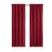 Eclipse Samara Solid Color Blackout Rod Pocket Single Curtain Panel, Chili Red, 42 X 54