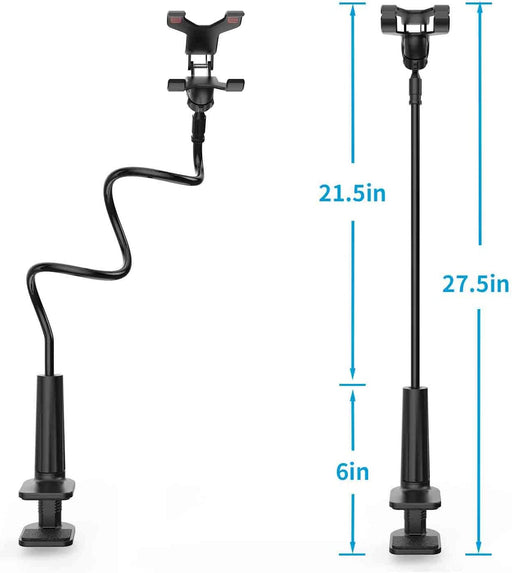 Gooseneck Cell Phone Holder Bed, Lazy Bracket, Universal Mobile Phone Clip Stand, Flexible Long Arm Rotating Mount for for Bed, Office, Kitchen, Iphone, Pad, Watching Movies