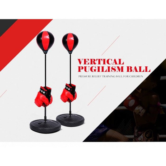 Adjustable Height Kids Teenagers Punching Ball Bag Speed Boxing Sports Set Fighting Game with Gloves Kids Boxing Set