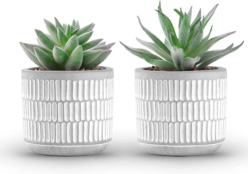Set of 2 Succulents Plants Artificial Fake Plants for Living Room Bathroom Bedroom Aesthetic Home Kitchen Decor