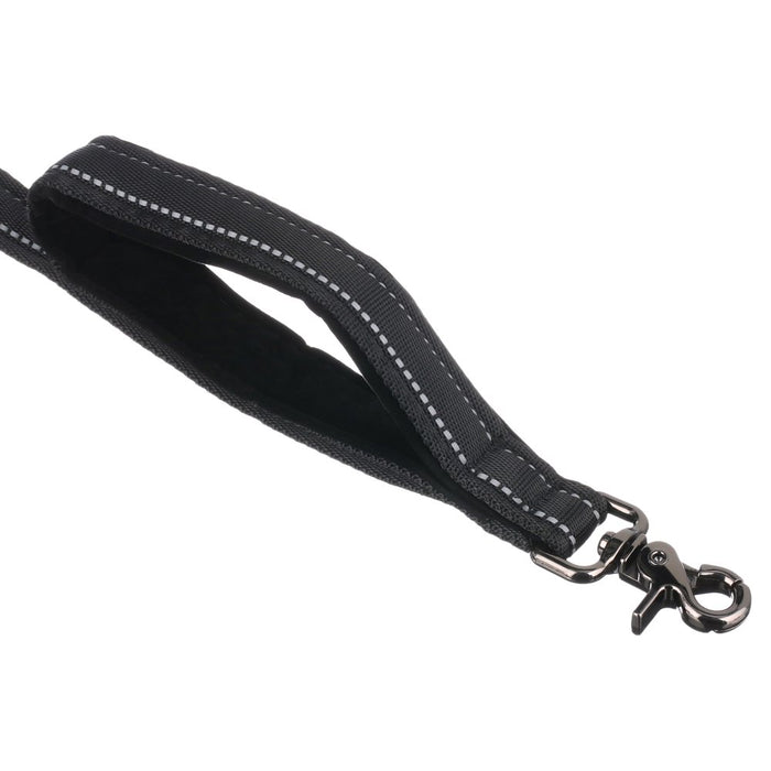 Sporn 6' Nylon, Suede & Nickel Standard Dog Leash, Black, M/L