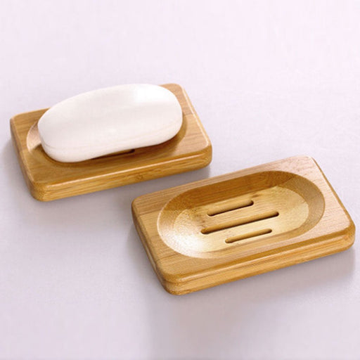 1Pc Bamboo Soap Dish, Bar Soap Holder for Bathroom Sink Shower Kitchen, Natural Wooden Tray for Soap, Sponges