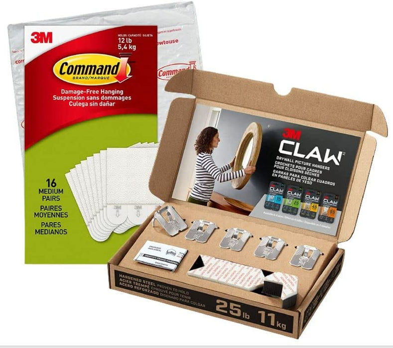 Command Medium Picture Hanging Strips, Damage Free Picture Hangers, No Tools Wall Hanging Strips for Living Spaces, 16 White Adhesive Strip Pairs(32 Strips)