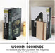 Office Decor Wood Bookends Wood Book Ends for Home Rustic Bookend Desktop Book Stopper Desktop Organizer for Home Office Office Bookshelf