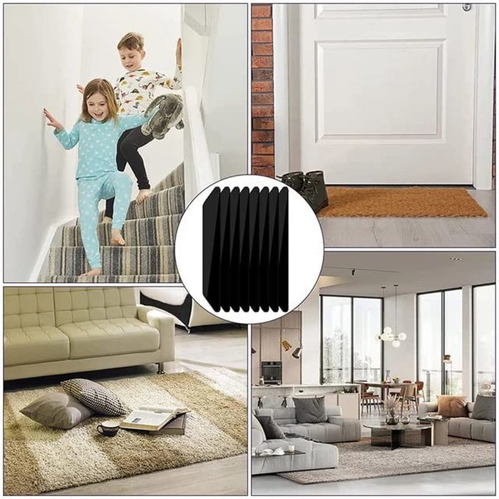 Rug Gripper, 8 Pcs Anti-Slip Rug Gripper, Double Sided Non-Slip Rug Pads, Adhesive anti Skid Grip Pad for Hardwood Floors, Home and Kitchen, Bathroom, Carpet Corner, and Floor Mates.