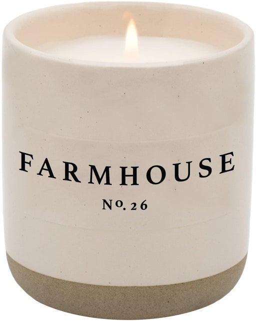 Farmhouse Candle | Autumn, Cinnamon, and Nutmeg, Fall Scented Soy Candles for Home | 12Oz Stone Jar, 60+ Hour Burn Time, Made in the USA
