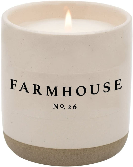 Farmhouse Candle | Autumn, Cinnamon, and Nutmeg, Fall Scented Soy Candles for Home | 12Oz Stone Jar, 60+ Hour Burn Time, Made in the USA