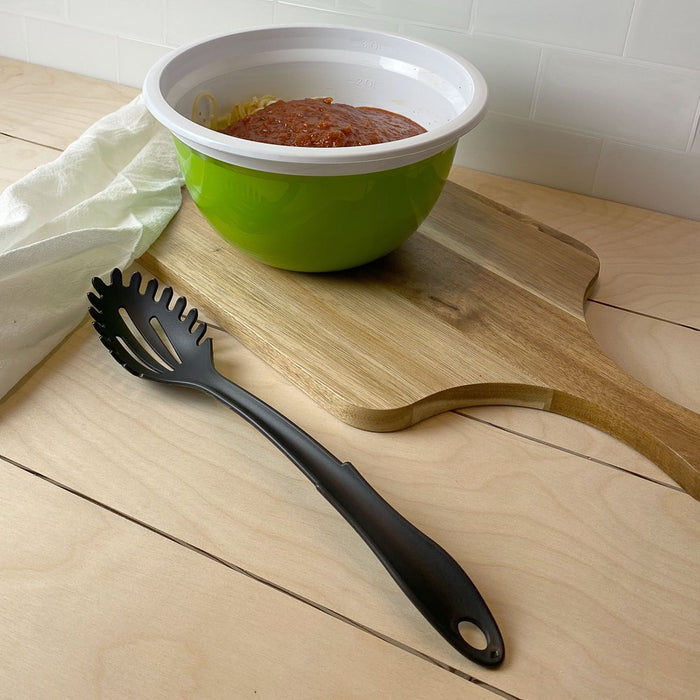 Mainstays 8-Piece Nylon Kitchen Utensil Set with Connector Ring, Black Plastic