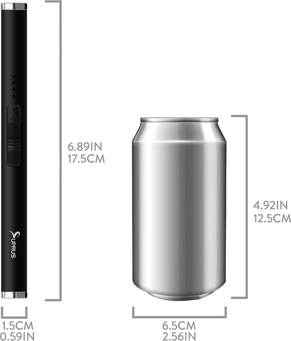 Lighter Electric Candle USB Type C Rechargeable Lighter with Upgraded LED Battery Display Safety Switch Flameless Plasma Windproof for Cooking Bbqs Fireworks