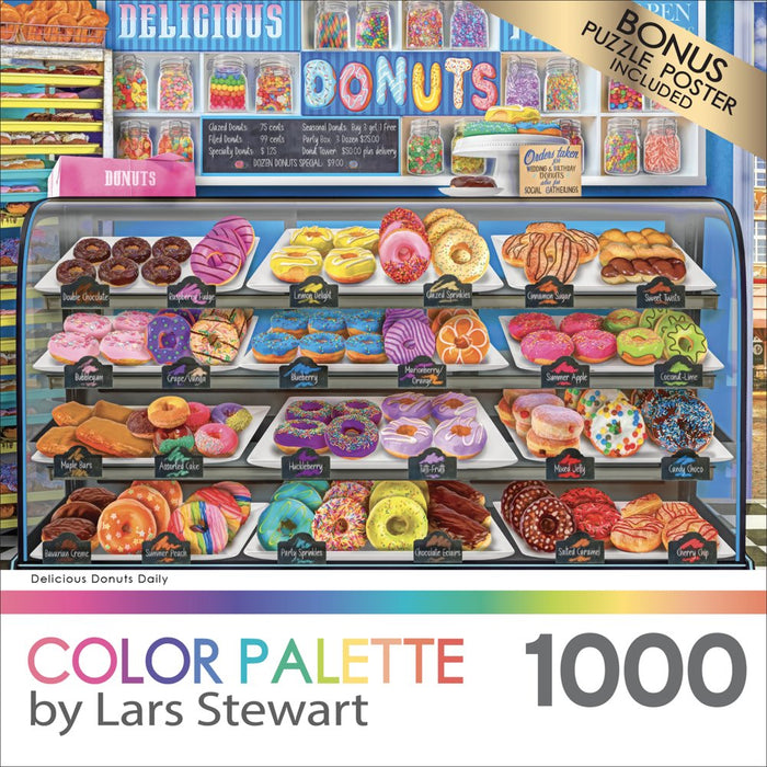 Color Palette by Lars Stewart 1000 Piece Jigsaw Puzzle - Delicious Donuts Daily