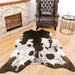 Faux Cowhide Rug 5.2 X 4.6 Feet, Cute Cow Hide Rug for Living Room Bedroom Western Home Decor Faux Fur Cow Print Rugs White and Brown
