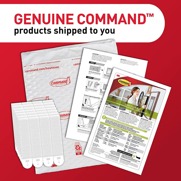 Command Large Picture Hanging Strips, Damage Free Hanging Picture Hangers, No Tools Wall Hanging Strips for Living Spaces, 14 White Adhesive Strip Pairs(28 Command Strips)