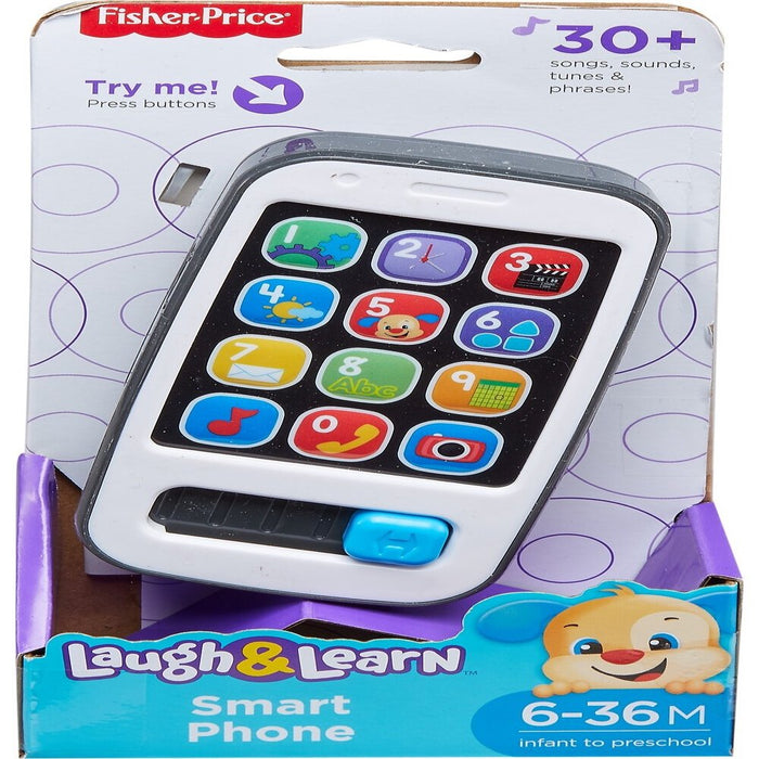 Laugh & Learn Smart Phone Electronic Baby Learning Toy with Lights & Sounds, Gray