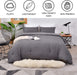 Seersucker Queen Comforter Set (90X90 Inches), 3 Pieces- 100% Soft Washed Microfiber Lightweight Comforter with 2 Pillowcases, All Season down Alternative Comforter Set for Bedding, Grey