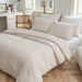 Queen Comforter Set, Cream Chevron Tufted Design Comforter for Queen Bed,Lightweight and Fluffy Bed Comforter Set 3 Pieces for All Seasons