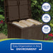 22-Gallon Small Deck Box - Lightweight Resin Indoor/Outdoor Storage Container and Seat for Patio Cushions, Gardening Tools and Toys - Store Items on Patio, Garage, Yard - Mocha Wicker
