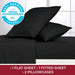 Queen Sheet Set - Hotel Luxury Bedding Sheets & Pillowcases - Extra Soft Cooling Bed Sheets - Deep Pocket up to 16" - Easy Care - Wrinkle, Fade, Stain Resistant - 4 Piece (Queen, Black)