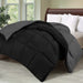 Comforter Duvet Insert - Quilted Comforter with Corner Tabs - Box Stitched down Alternative Comforter (Black/Grey, King)