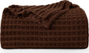 Cotton Waffle Blanket 300 GSM (Brown - 90X108 Inches) Soft Lightweight Breathable Bed Blanket King Size Layering Any Bed for All Season