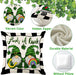 St Patricks Day Gnomes Pillow Covers 18X18 Set of 4 Home Decor, Shamrock Plaid Throw Pillows Lucky Truck Green Decor, St Patricks Day Decor Couch Pillows Covers for Sofa Farmhouse Bed