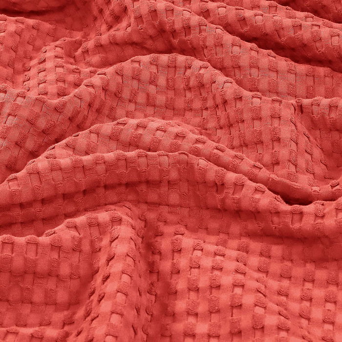 Cotton Waffle Blanket 300 GSM (Coral - 90X108 Inches) Soft Lightweight Breathable Bed Blanket King Size Layering Any Bed for All Season