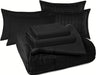 Queen Seersucker Comforter Set with Sheets Black Bed in a Bag 7-Pieces All Season Bedding Sets with Comforter, Pillow Sham, Flat Sheet, Fitted Sheet, Pillowcase