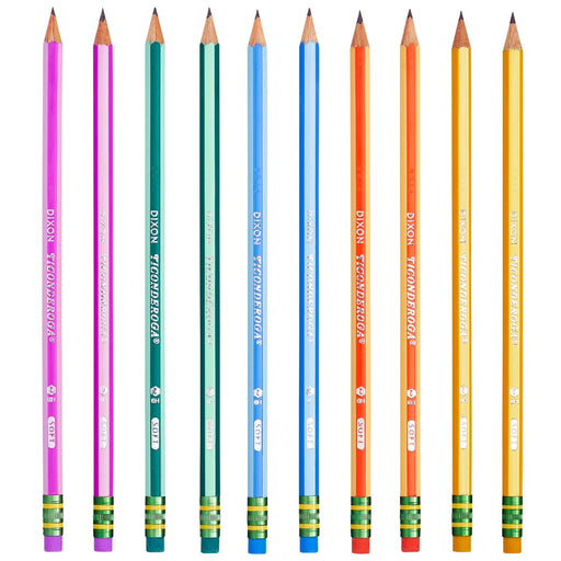 Ticonderoga Striped Wood-Cased Pencils, #2 HB Soft, Pre-Sharpened, 10 Count