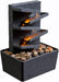 Kalona Indoor Relaxation Tabletop Fountain with Reflective Lighting and River Rocks Meditation Ladder Water Fountain Peaceful Fountains Home/Office Decor(K18036G)