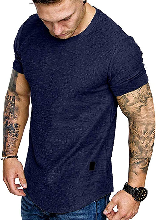 Fashion Mens T Shirt Muscle Gym Workout Athletic Shirt Cotton Tee Shirt Top