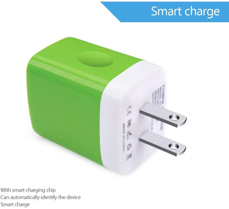 Wall Charger,Usb Charger Adapter,3.1A/3Pack Muti Port Fast Charging Station Power Charge Base Block Plug,Green