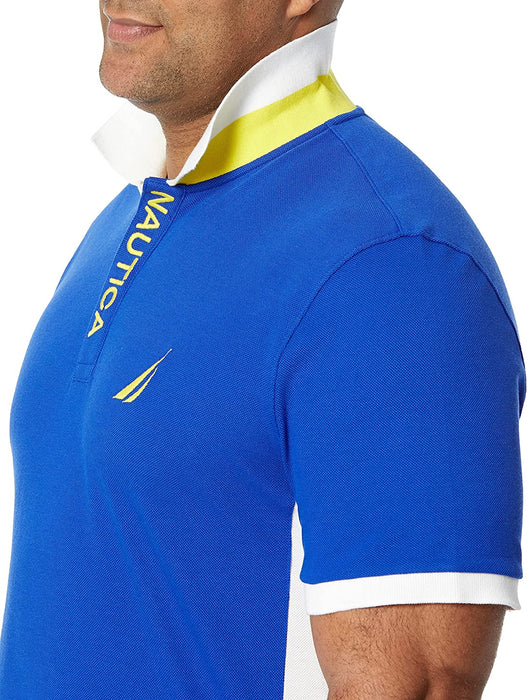 Men'S Short Sleeve Color Block Performance Pique Polo Shirt