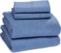 Cotton Jersey Bed Sheet Set - 4 Pieces, Queen, Chambray Blue