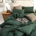 Jersey Knit Duvet Cover Set 100% T-Shirt Cotton Super Soft Comfy 3Pc Bedding Set with Zipper Closure (Solid Forest Green, King)