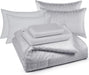 Cozylux Queen Bed in a Bag Light Grey Seersucker Textured Comforter Set with Sheets 7-Pieces All Season Bedding Sets with Comforter, Pillow Sham, Flat Sheet, Fitted Sheet and Pillowcase