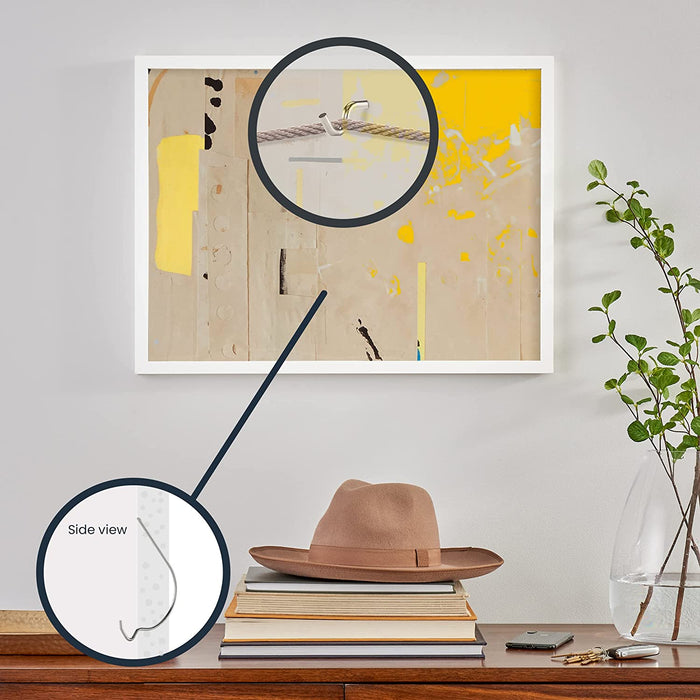 591821 Monkey H, Picture Hanger, Mirror Hanging for Drywall, Hangs up to 35 Pounds, Steel (10 Piece) , White