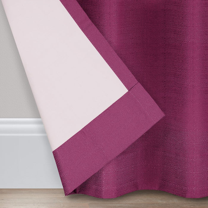 Eclipse Samara Solid Color Blackout Rod Pocket Single Curtain Panel, Boysenberry, 42 X 54