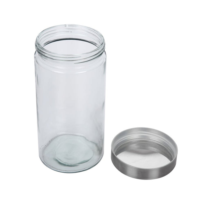 Mainstays Glass Storage Canisters with Stainless Steel Lids, 4 Piece Set