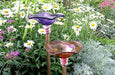 Purple Hand Blown Glass Butterfly Feeder with 30" Copper Stake