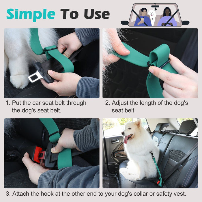 Clearance!  Dog Seat Belts for Car, Universal Pet Safety Belt Correa Para, Puppy Dog Car Seat with Adjustable Strap, Nylon Woven Belt Dog Seatbelt Harness, Restraint Dog Leash,Dark Green
