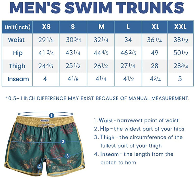 Mens Boys Short 80S 90S Vintage Swim Trunks with Mesh Lining Quick Dry Swim Suits Board Shorts