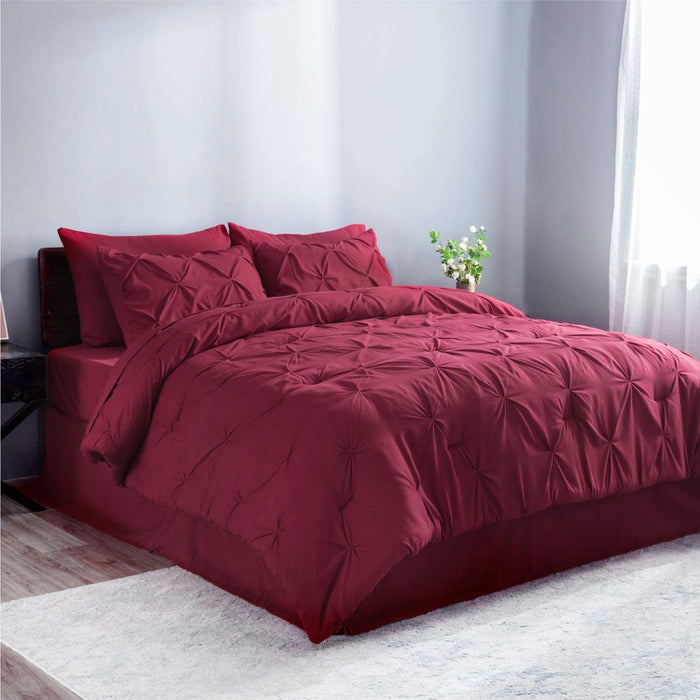 Bedsure Full Size Comforter Sets - Bedding Sets Full 7 Pieces, Bed in a Bag Burgundy Bed Sets with Comforters, Sheets, Pillowcases & Shams,Adult & Kids Bedding