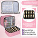 Nail Polish Organizer and Nail Dryer Case, Double-Layer Nail Polish Storage Holds 30 Bottles (15Ml/0.5 Fl.Oz) and 1 Led Nail Lamp, Travel Carrying Case for Nail Polish Kit Set (Pink)