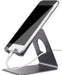 Cell Phone Stand, Desk Phone Holder Cradle, Compatible with Phone 12 Mini 11 Pro Xs Max XR X 8 7 6 plus SE, All Smartphones Charging Dock, Office Desktop Accessories - Silver