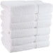Wealuxe Cotton Bath Towels - 24X50 Inch - Lightweight Soft and Absorbent Gym Pool Towel - 6 Pack - White